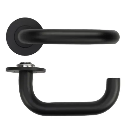 Zoo Hardware Maggiore Lever on 4mm Round Slim Sprung Rose - Black