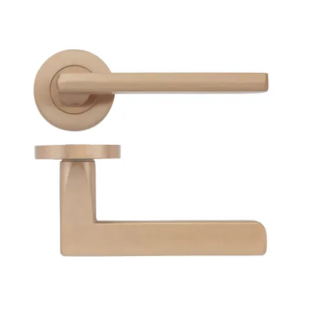 Zoo Hardware Venice lever on round rose - Tuscan Rose Gold