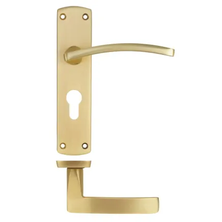 Zoo Hardware Toledo lever on euro backplate - Satin Brass