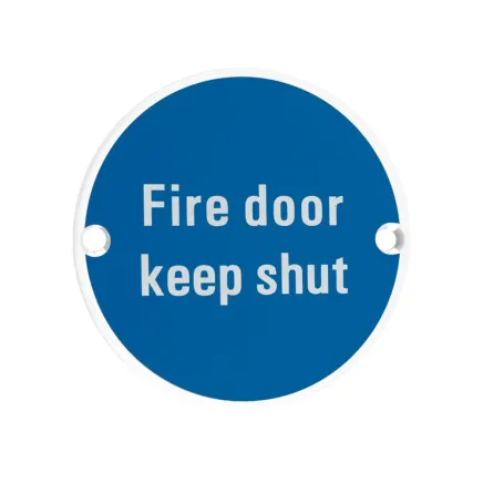 Zoo Hardware Fire Door Keep Shut - 76mm dia - White