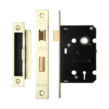 Zoo Hardware 3 Lever Sash Lock 2.5" - smaller case - PVD