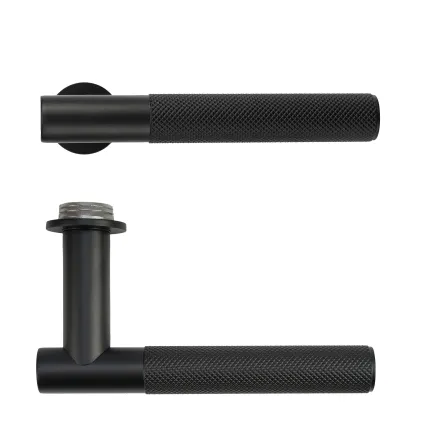 Zoo Hardware Orta Lever on 32mm Round Mini Rose - Black