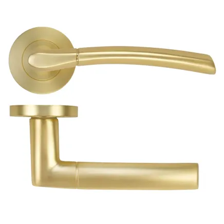 Zoo Hardware Andorra lever on rose - Satin Brass
