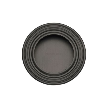 Round Reeded Flush Pull Matt Bronze finish