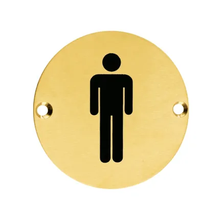Zoo Hardware Sex Symbol - Male - 76mm dia - PVD Satin Brass