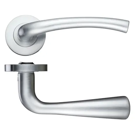 Zoo Hardware Assisi lever on round rose - Satin Chrome