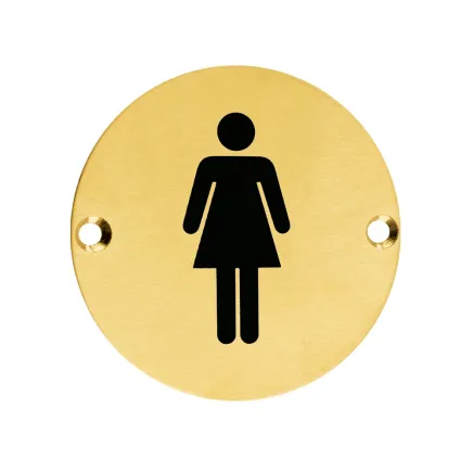 Zoo Hardware Sex Symbol - Female - 76mm dia - PVD Satin Brass