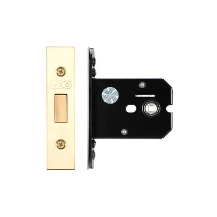 Zoo Hardware Flat Dead lock - 76mm C/W PVD Forend and Strike