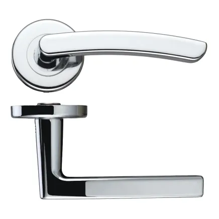 Zoo Hardware Santiago lever on round rose - Polished Chrome
