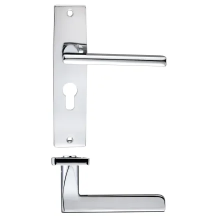 Zoo Hardware Venice lever on euro backplate - Polished Chrome