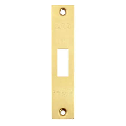 Zoo Hardware Square Forend, Strike and Escutcheon Pack t/s ZFB02 Fire Brigade Lock - PVD Satin Brass