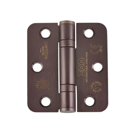 Zoo Hardware Grade 11 Ball Bearing Hinge Stainless Steel Radius - Grade 201 -76 x 67 x 2.5mm - Etna Bronze