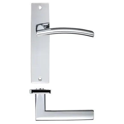 Zoo Hardware Amalfi lever on latch backplate - Polished Chrome