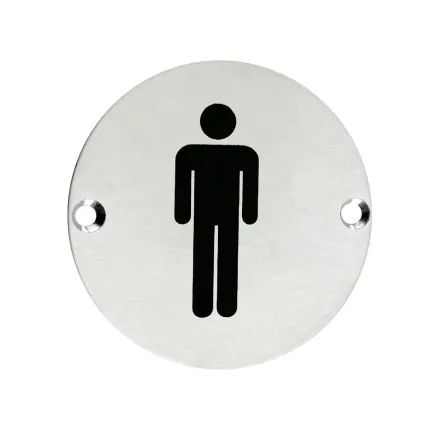Zoo Hardware Sex Symbol - Male - 76mm dia - Satin Stainless