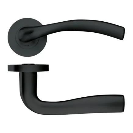 Zoo Hardware Siena lever on round rose - Oscuro Matt Black