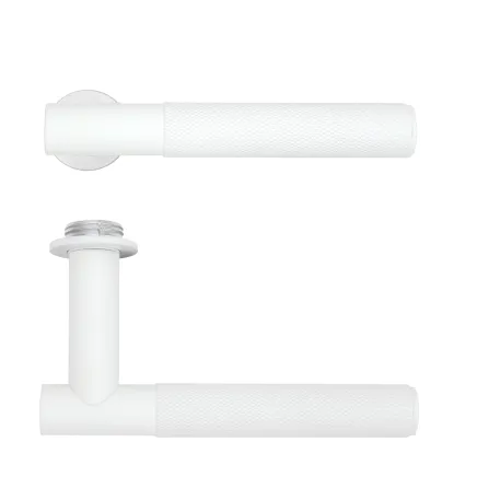 Zoo Hardware Orta Lever on 32mm Round Mini Rose - White
