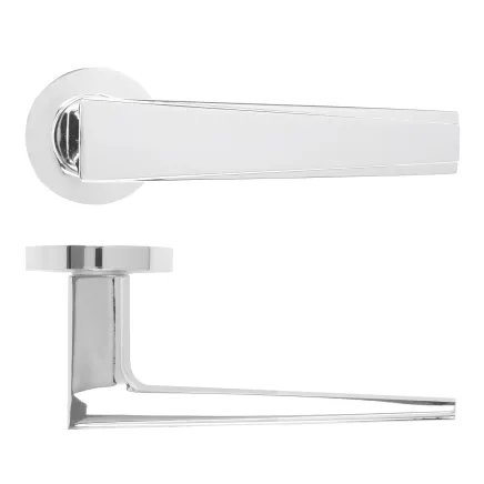 Zoo Hardware Veloce Lever On Round Rose - Polished Chrome