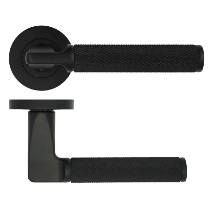 Zoo Hardware Bilbao lever on rose - Matt Black