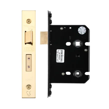 Zoo Hardware Bathroom Lock - 76mm C/W PVD Forend and Strike