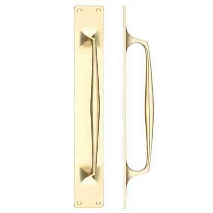 Zoo Hardware Pull Handle on Backplate - Brass