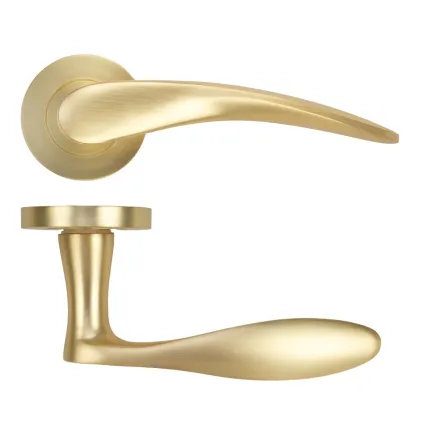 Zoo Hardware Merida lever on rose - Satin Brass