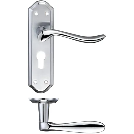 Zoo Hardware Lincoln Lever Euro Lock (47.5mm c/c) Furniture 180 x 48mm - Satin