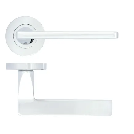 Zoo Hardware Leon lever on rose - Polished Chrome