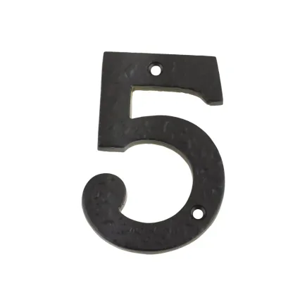 Zoo Hardware Numeral - No. 5 - 4" - Black