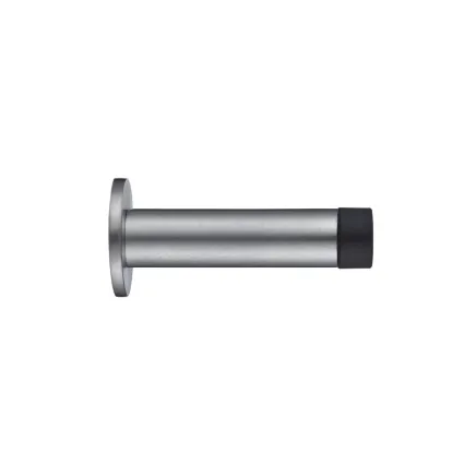 Zoo Hardware Door Stop - Cylinder c/w Rose 70mm - Satin Chrome