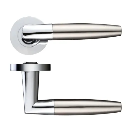Zoo Hardware Atlanta lever on round rose - Polished Chrome / Satin Nickel