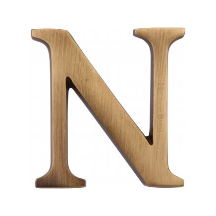 Heritage Brass Alphabet N Pin Fix 51mm (2") Antique Brass Finish