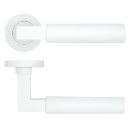Zoo Hardware Garda Lever on Round Rose - White
