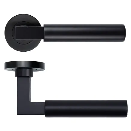 Zoo Hardware Garda Lever on Round Rose - Black