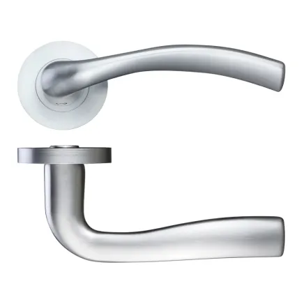 Zoo Hardware Siena lever on round rose - Satin Chrome