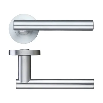 Zoo Hardware Lucca lever on round rose - Satin Chrome