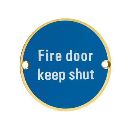 Zoo Hardware Fire Door Keep Shut - 76mm dia - PVD Satin Brass