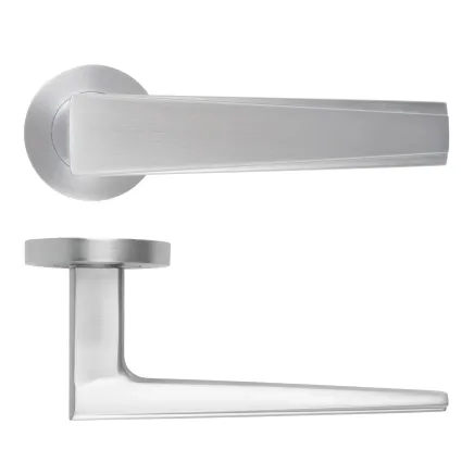 Zoo Hardware Veloce Lever On Round Rose - Satin Chrome