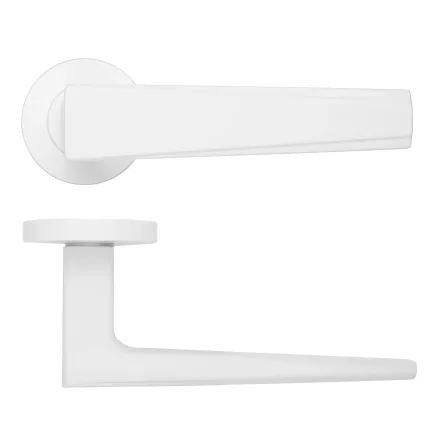 Zoo Hardware Veloce Lever On Round Rose - White