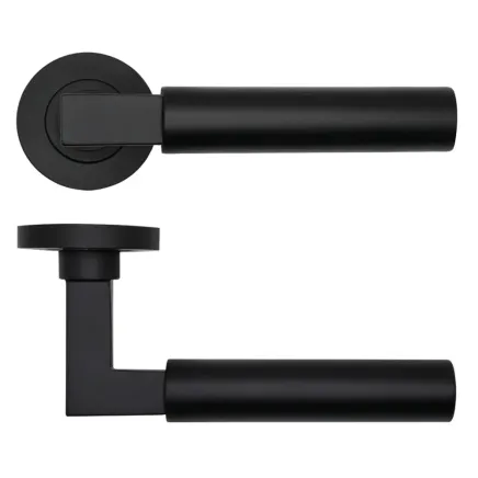 Zoo Hardware Garda Lever on Round Rose - Black