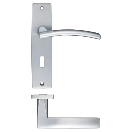 Zoo Hardware Amalfi lever on lock backplate - Satin Chrome