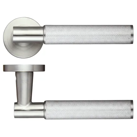 Zoo Hardware Athena Lever on Round Rose - Stainless Steel