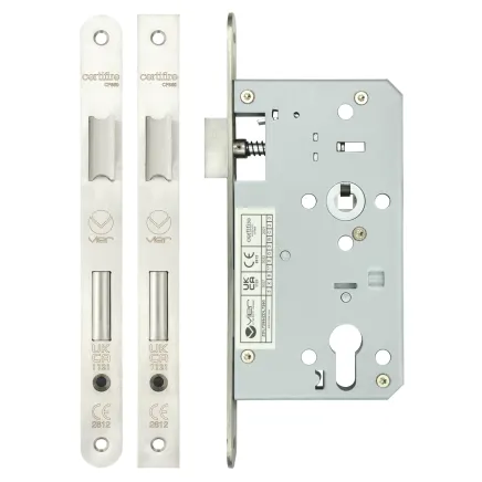 Zoo Hardware Din euro sashlock - 72mm c/c - backset 60mm - radius - Satin Stainless