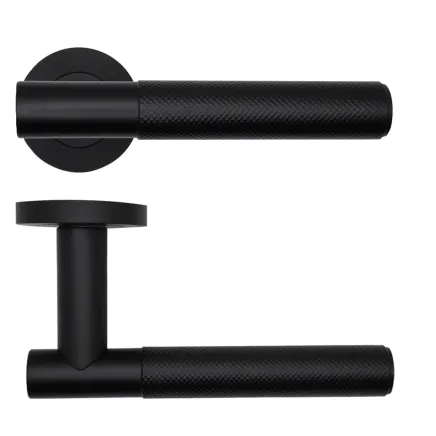 Zoo Hardware Orta Lever on Round Rose - Black
