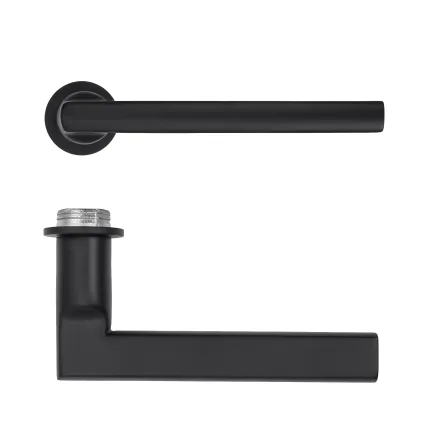 Zoo Hardware Varese Lever on 32mm Round Mini Rose - Black