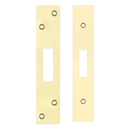 Zoo Hardware Spare Acc Pk for UK Dead Locks - *BLANK* - contains Forend, Strike and Fixing Screws - Brass