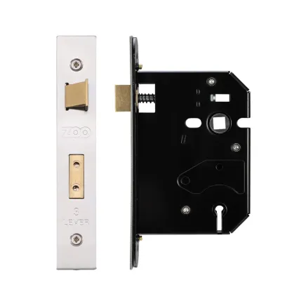 Zoo Hardware 3 Lever Replacement Sash Lock - 76mm c/w PVD Forend and Strike - Satin Stainless