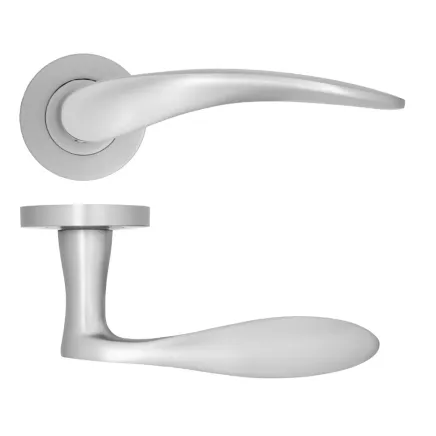 Zoo Hardware Merida lever on rose - Satin Chrome