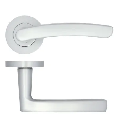 Zoo Hardware Santiago lever on rose - Satin Chrome