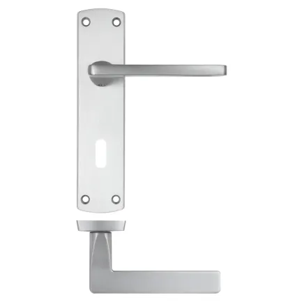Zoo Hardware Leon lever on lock backplate - Satin Chrome