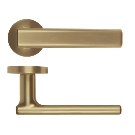 Zoo Hardware Frigo Lever On Round Rose - Antique Brass